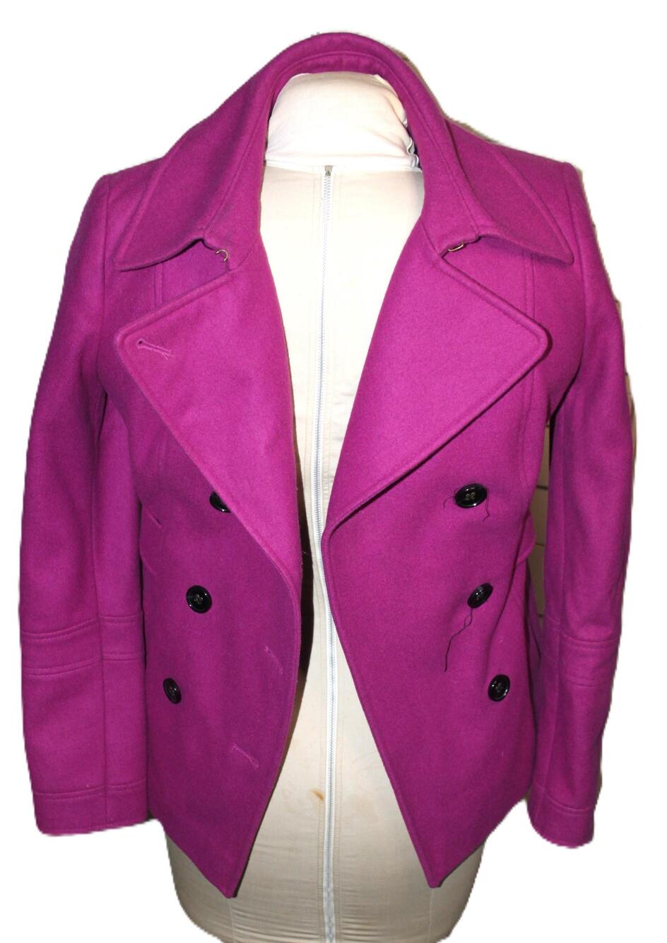 Victoria's Secret Coat Womens 4 Pink Rhumba Pea Coat Double Breasted Belted